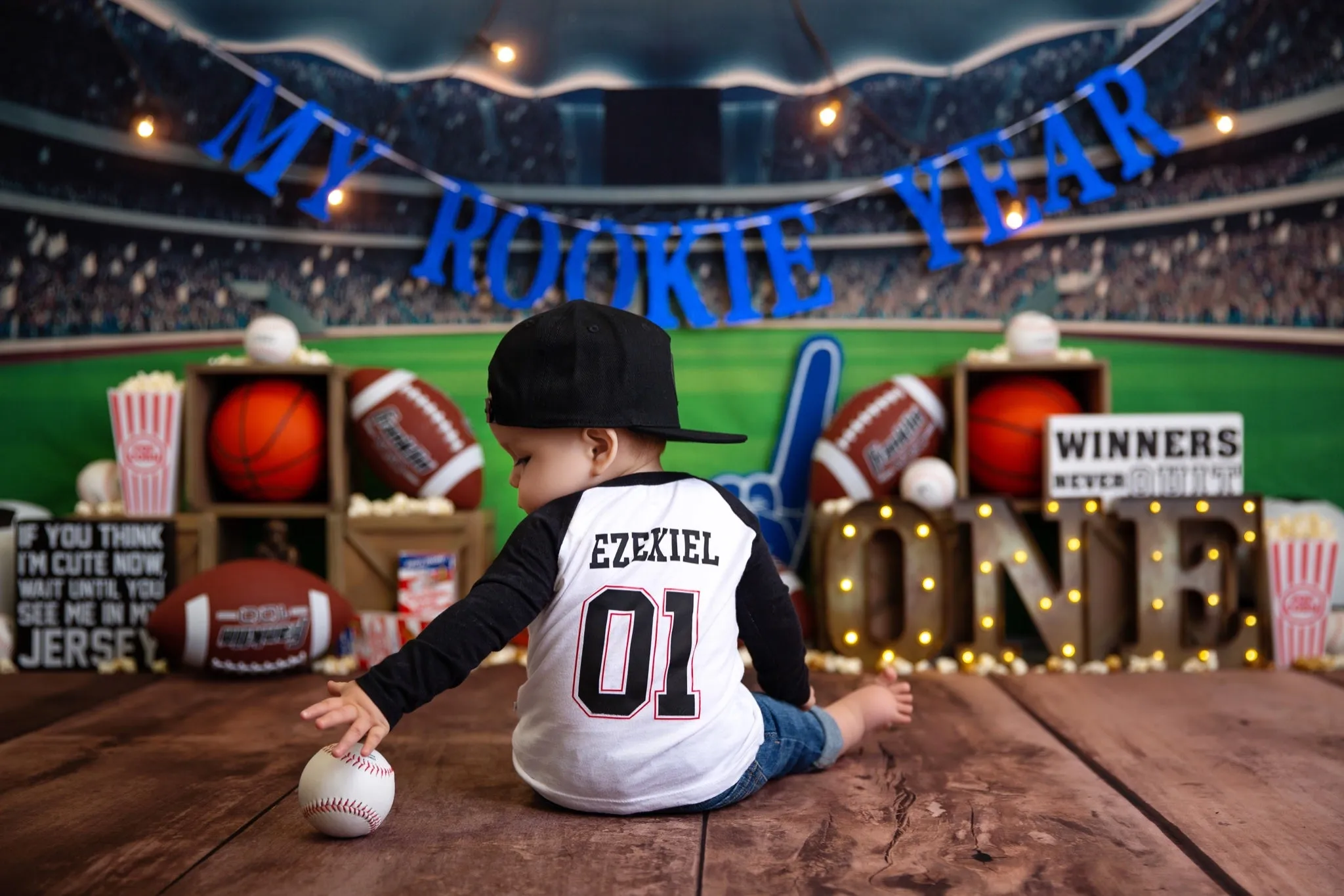 Kate Sports Stadium Popcorn Backdrop Designed by Megan Leigh Photography