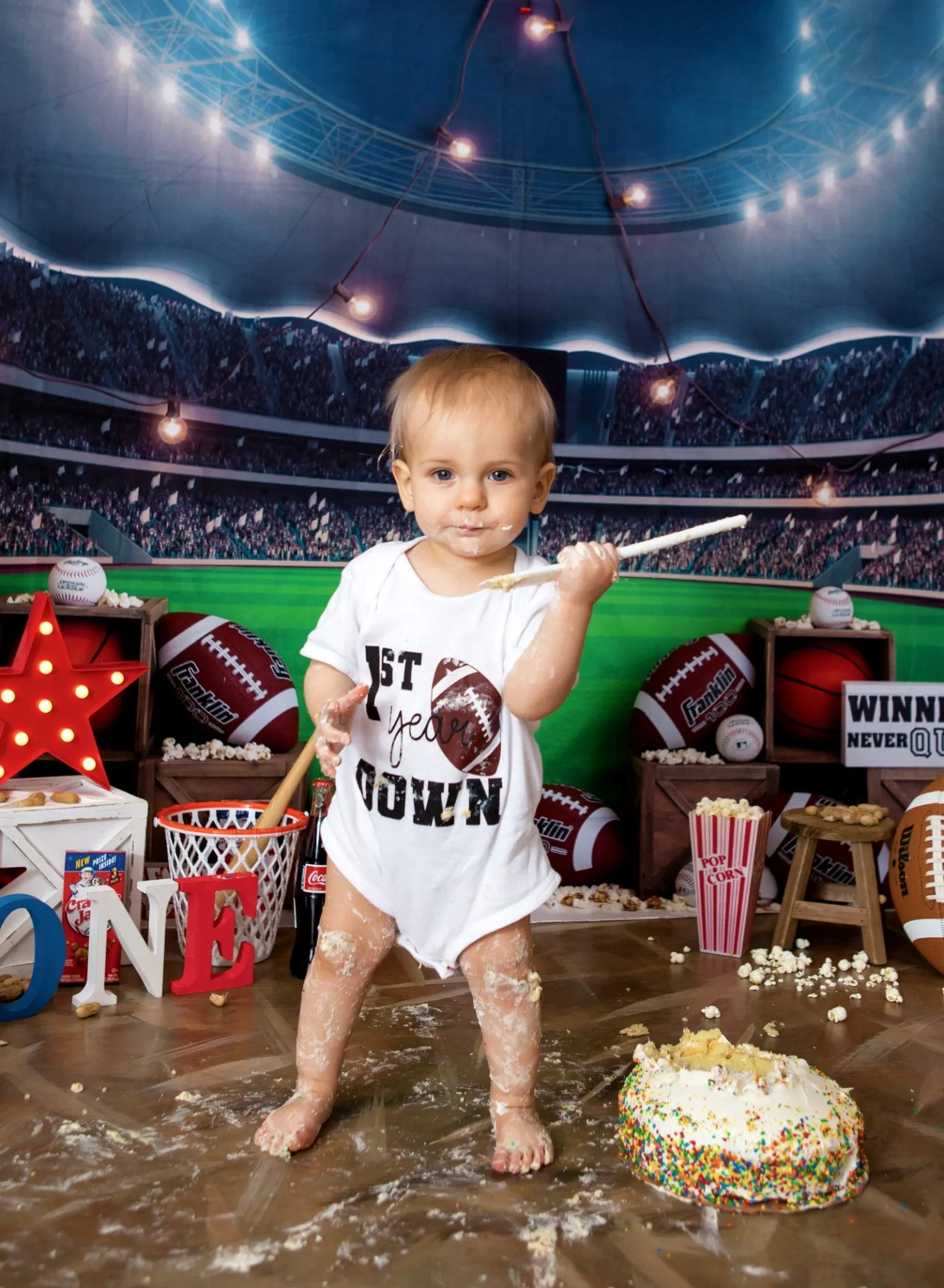 Kate Sports Stadium Popcorn Backdrop Designed by Megan Leigh Photography