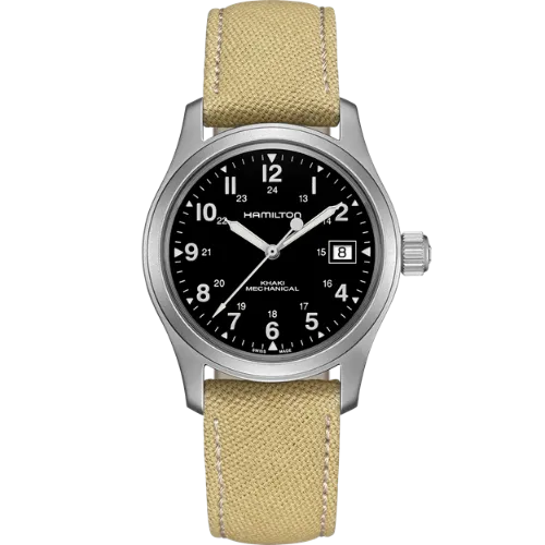 Khaki Field Officer Handwinding Black Dial 38mm Watch -H69439933