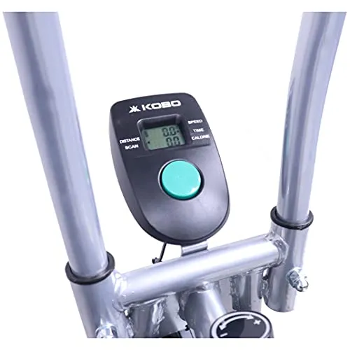 Kobo Imported AB-5 Air Bike Deluxe Exercise Cycle with Fixed Handle and Digital LCD Display Monitor