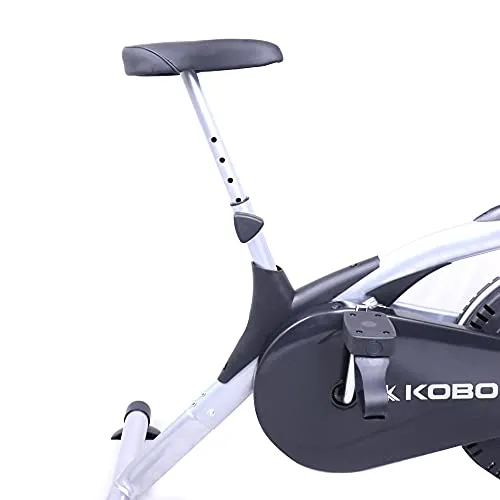 Kobo Imported AB-5 Air Bike Deluxe Exercise Cycle with Fixed Handle and Digital LCD Display Monitor