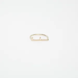 KWIT | 14K WHITE GOLD LETTER F RING