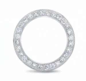 LADIES 2CT BEAD SET DIAMOND BEZEL 14KW FOR ROLEX DATEJUST, PRESIDENT 26MM WATCH