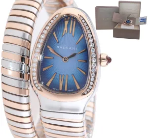 Ladies Bvlgari Bulgari Tubogas Serpenti Two Tone SP 35 SPG Diamond Watch
