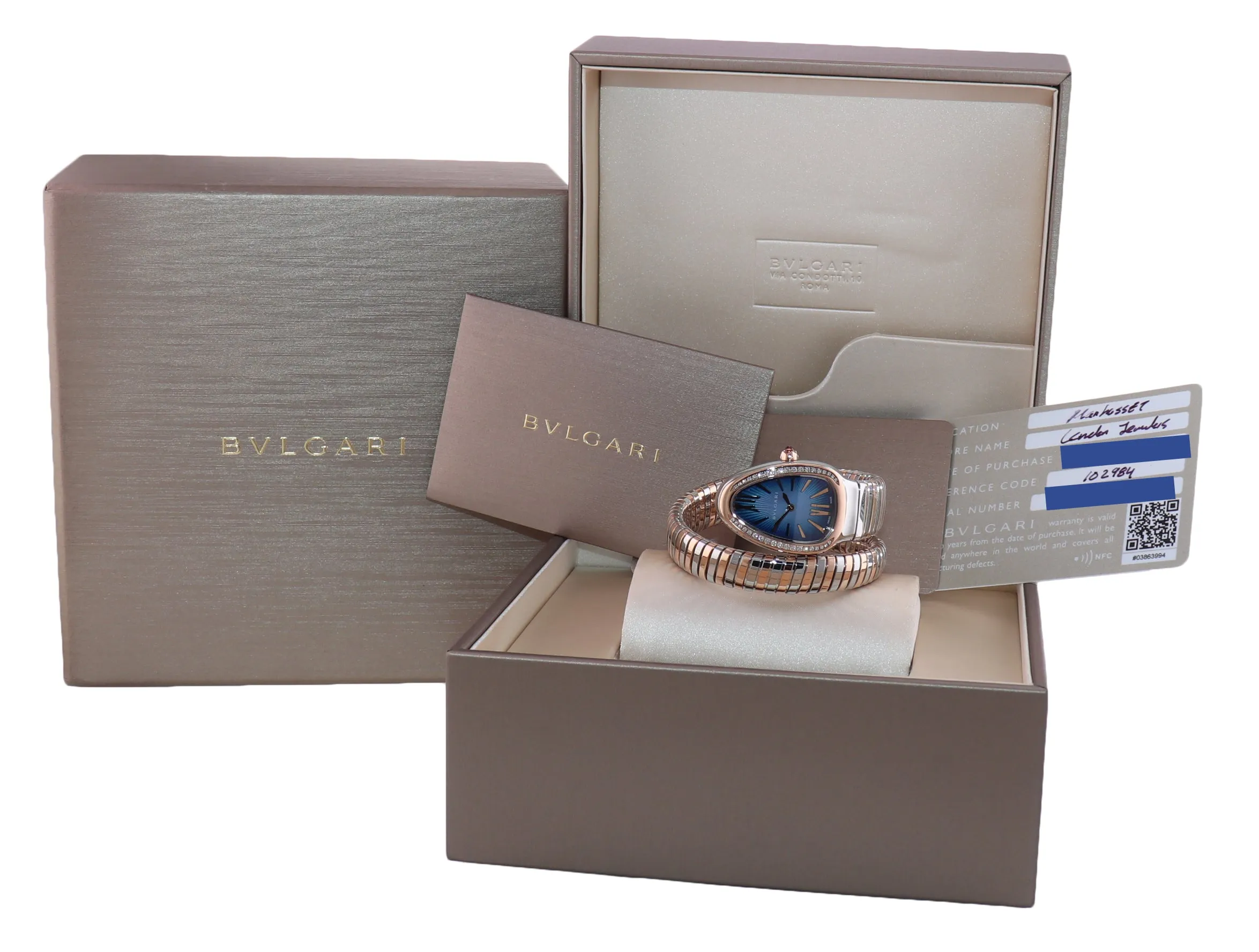 Ladies Bvlgari Bulgari Tubogas Serpenti Two Tone SP 35 SPG Diamond Watch