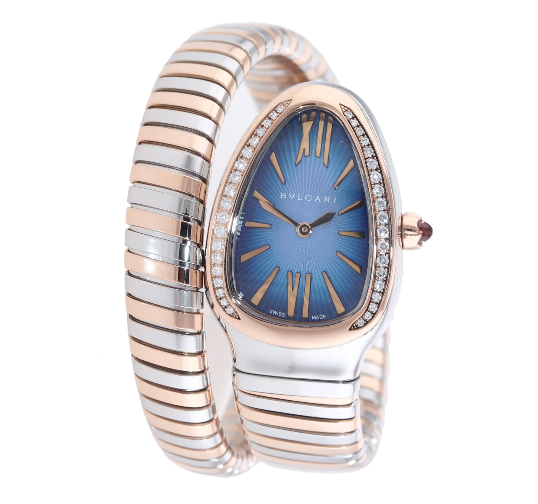 Ladies Bvlgari Bulgari Tubogas Serpenti Two Tone SP 35 SPG Diamond Watch