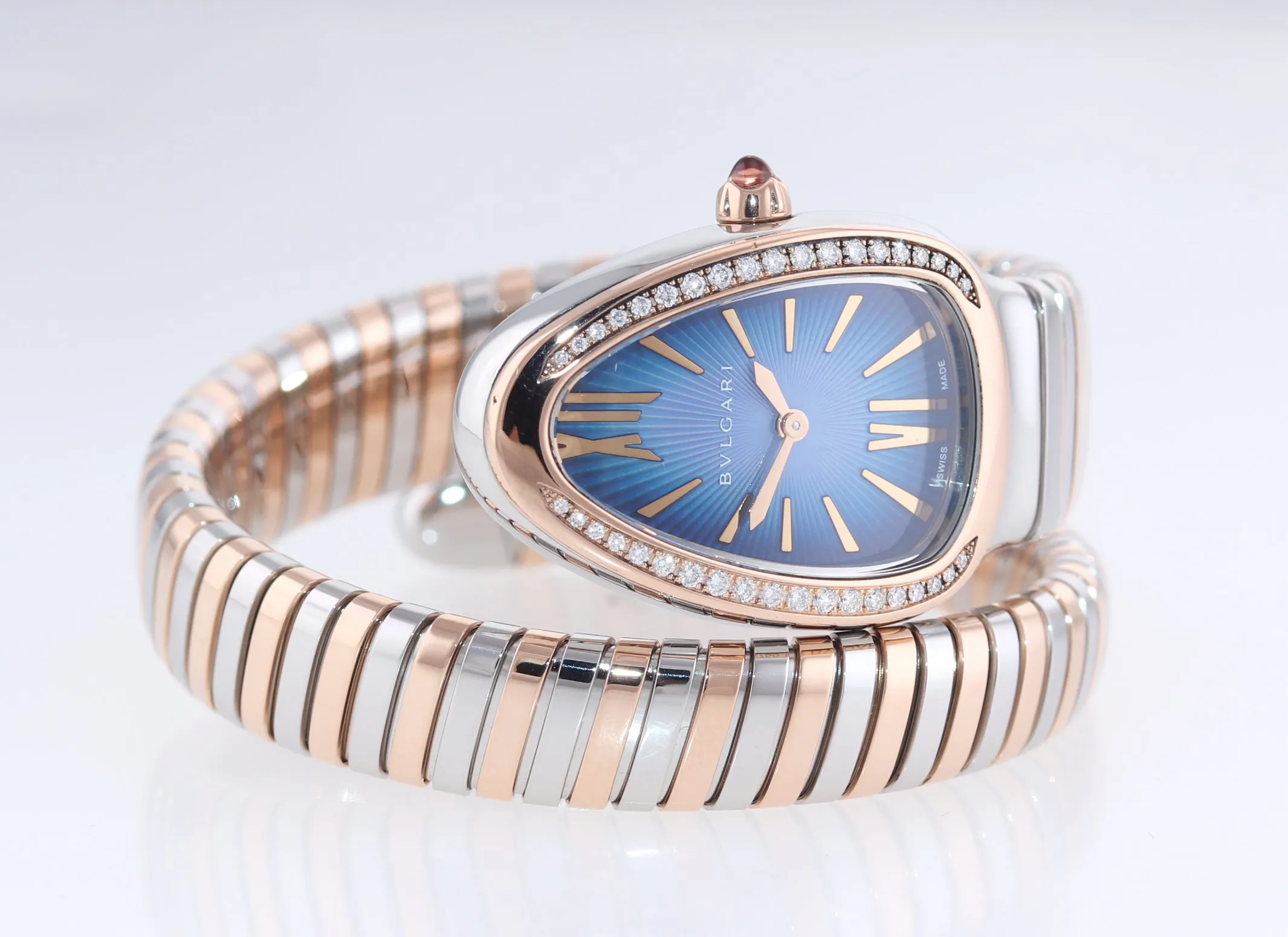 Ladies Bvlgari Bulgari Tubogas Serpenti Two Tone SP 35 SPG Diamond Watch