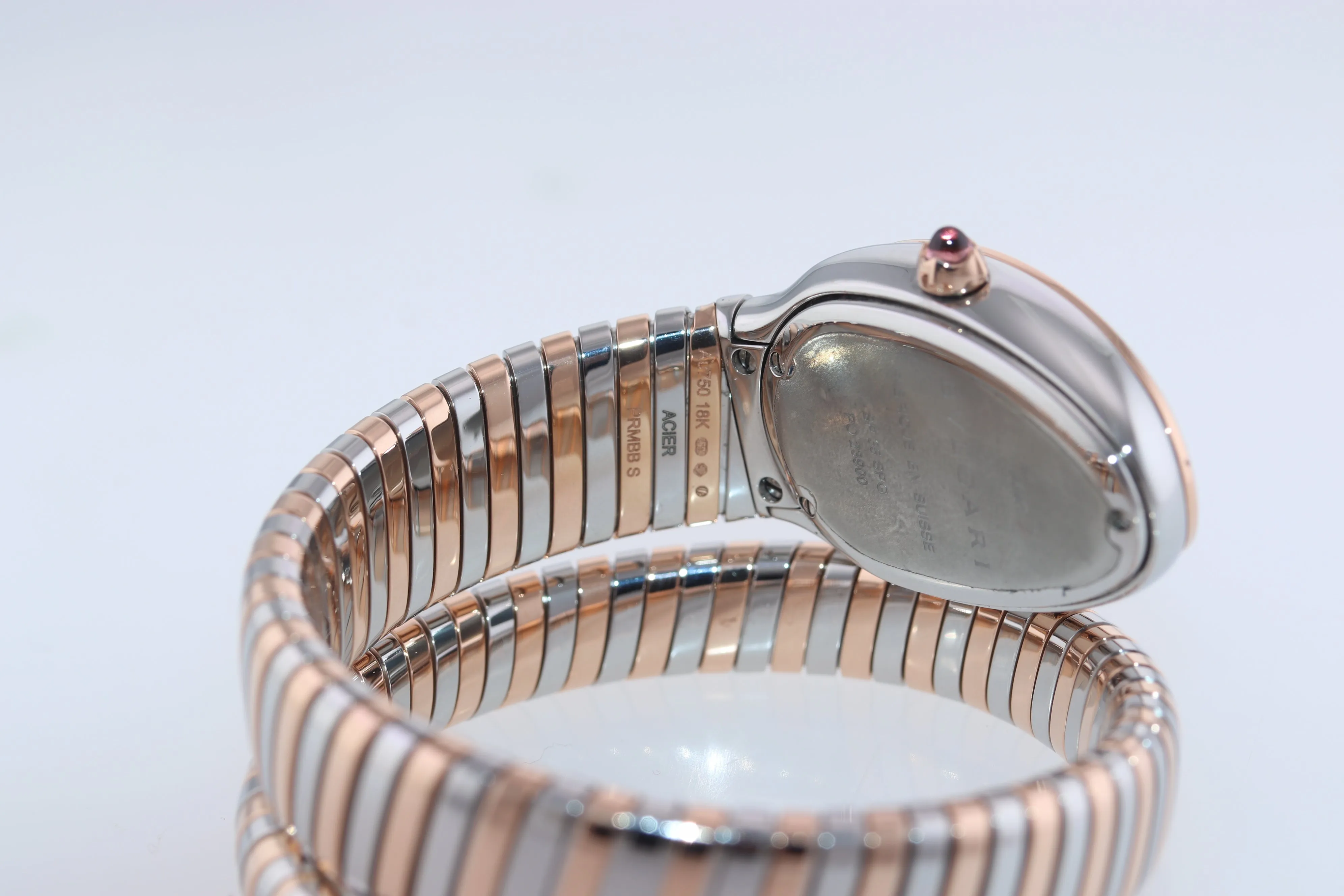 Ladies Bvlgari Bulgari Tubogas Serpenti Two Tone SP 35 SPG Diamond Watch