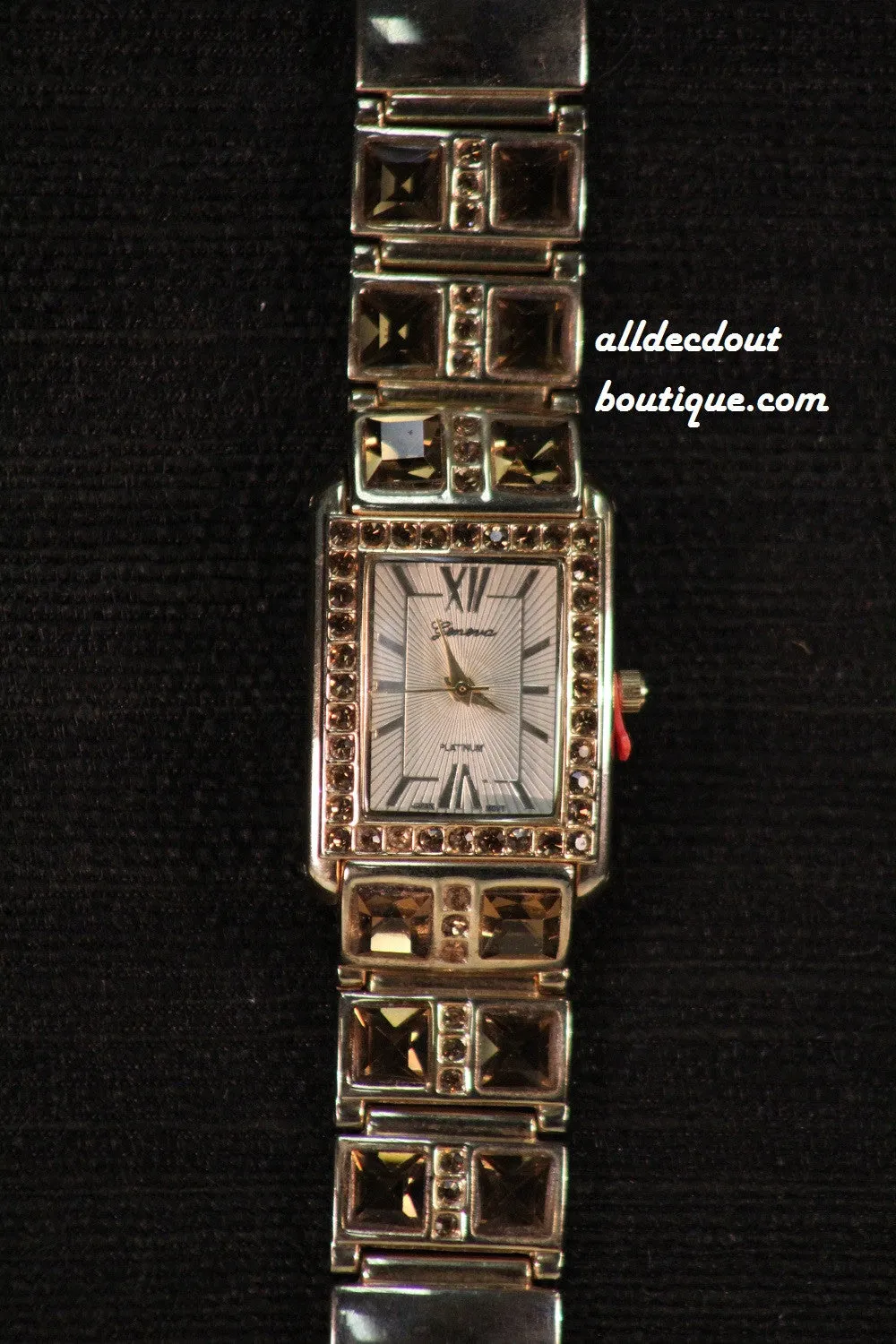 Large/Small Gold Rhinestones | Metal Band W/Clasp