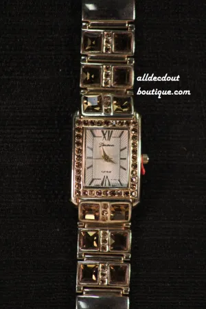 Large/Small Gold Rhinestones | Metal Band W/Clasp