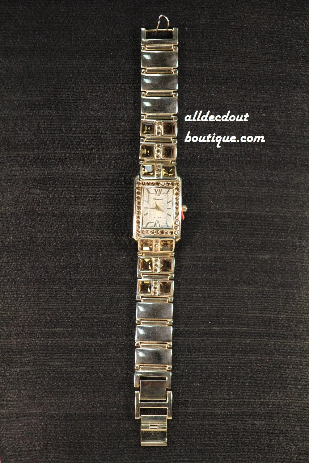 Large/Small Gold Rhinestones | Metal Band W/Clasp