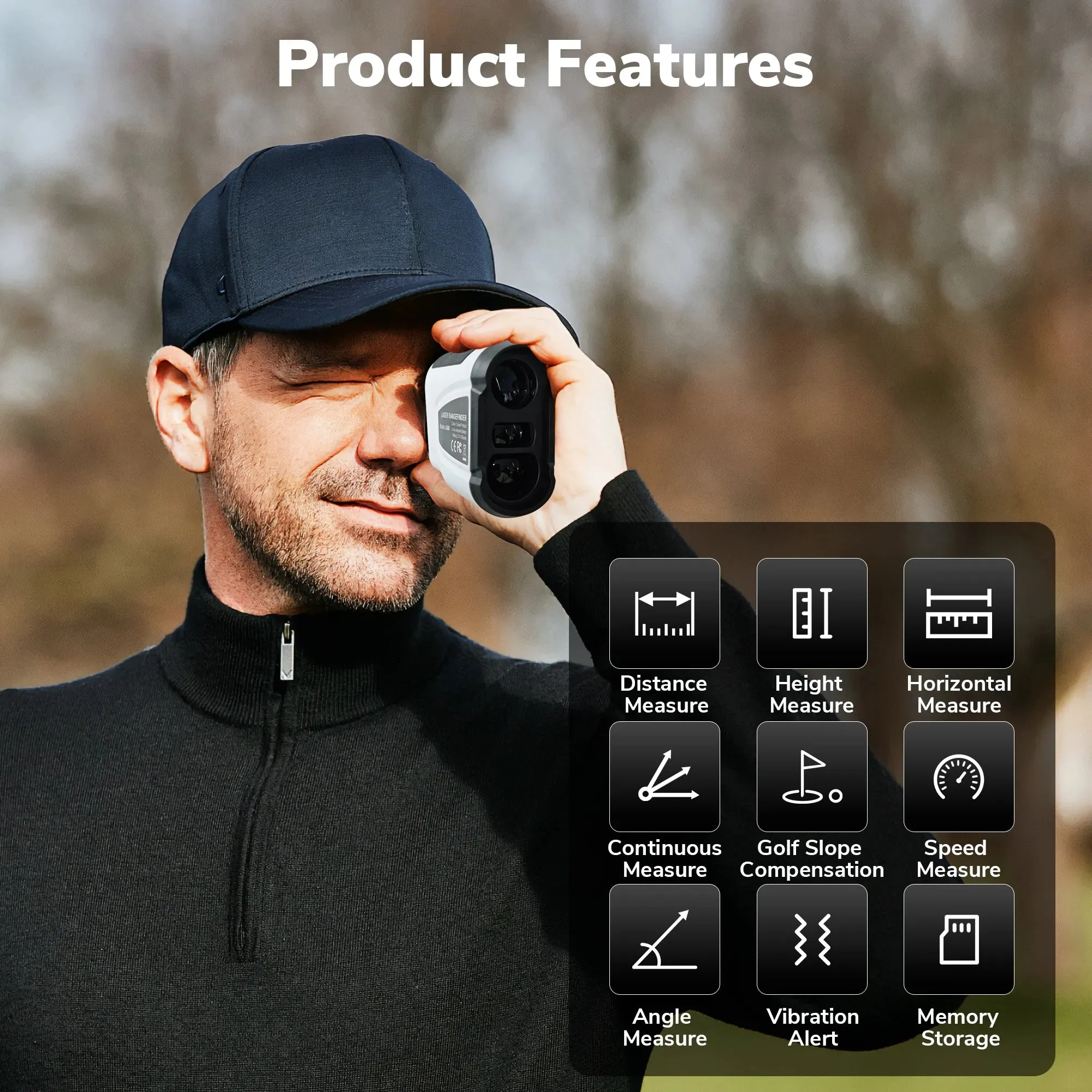 Laser Hunting/Golf Rangefinder,7X Magnification Clear View 1200 Yards, Slope Measurement