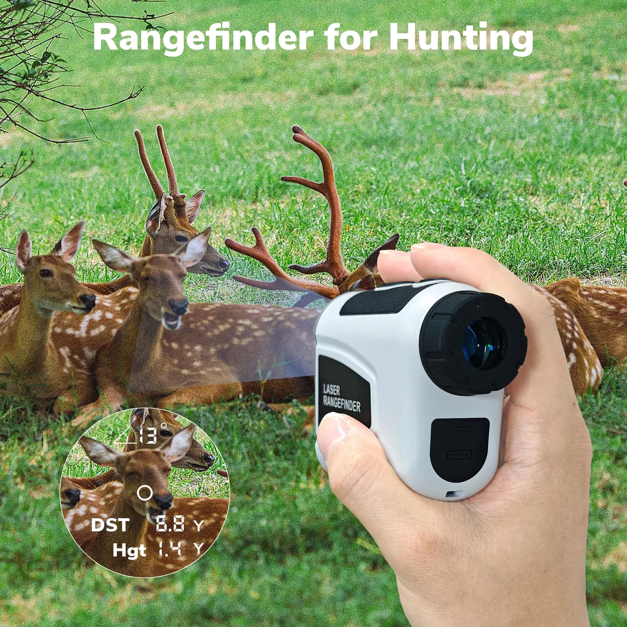 Laser Hunting/Golf Rangefinder,7X Magnification Clear View 1200 Yards, Slope Measurement
