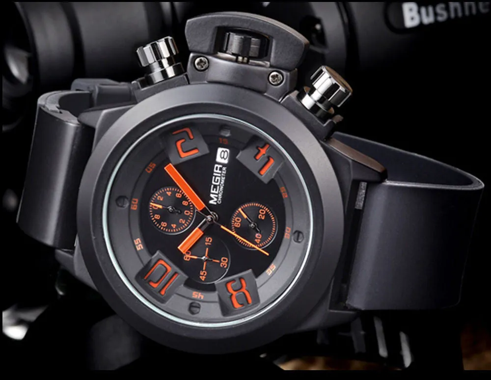 Lava Engraved Silicone Black Watch