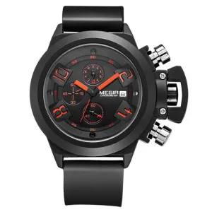 Lava Engraved Silicone Black Watch