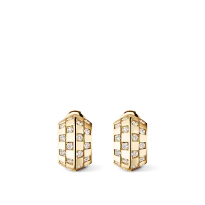 Le Damier de Louis Vuitton Earrings, Yellow Gold and Diamonds