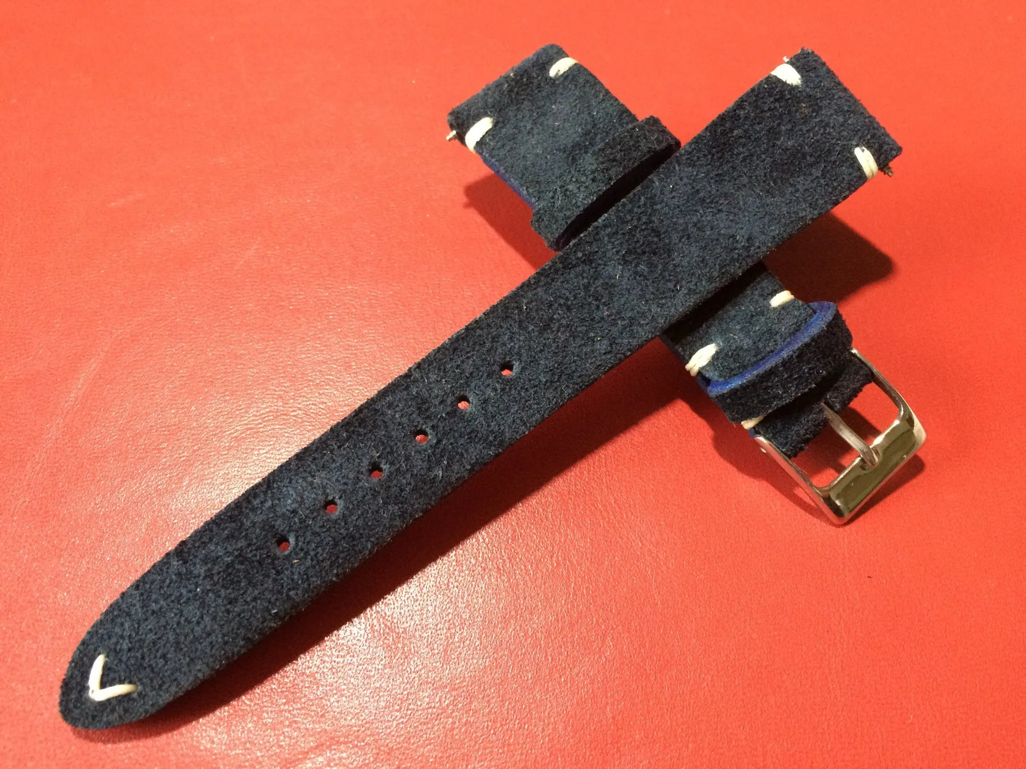 Leather Watch Strap 20mm, Suede Leather Watch Band for Rolex, Tudor, Blue 19mm Watch Strap
