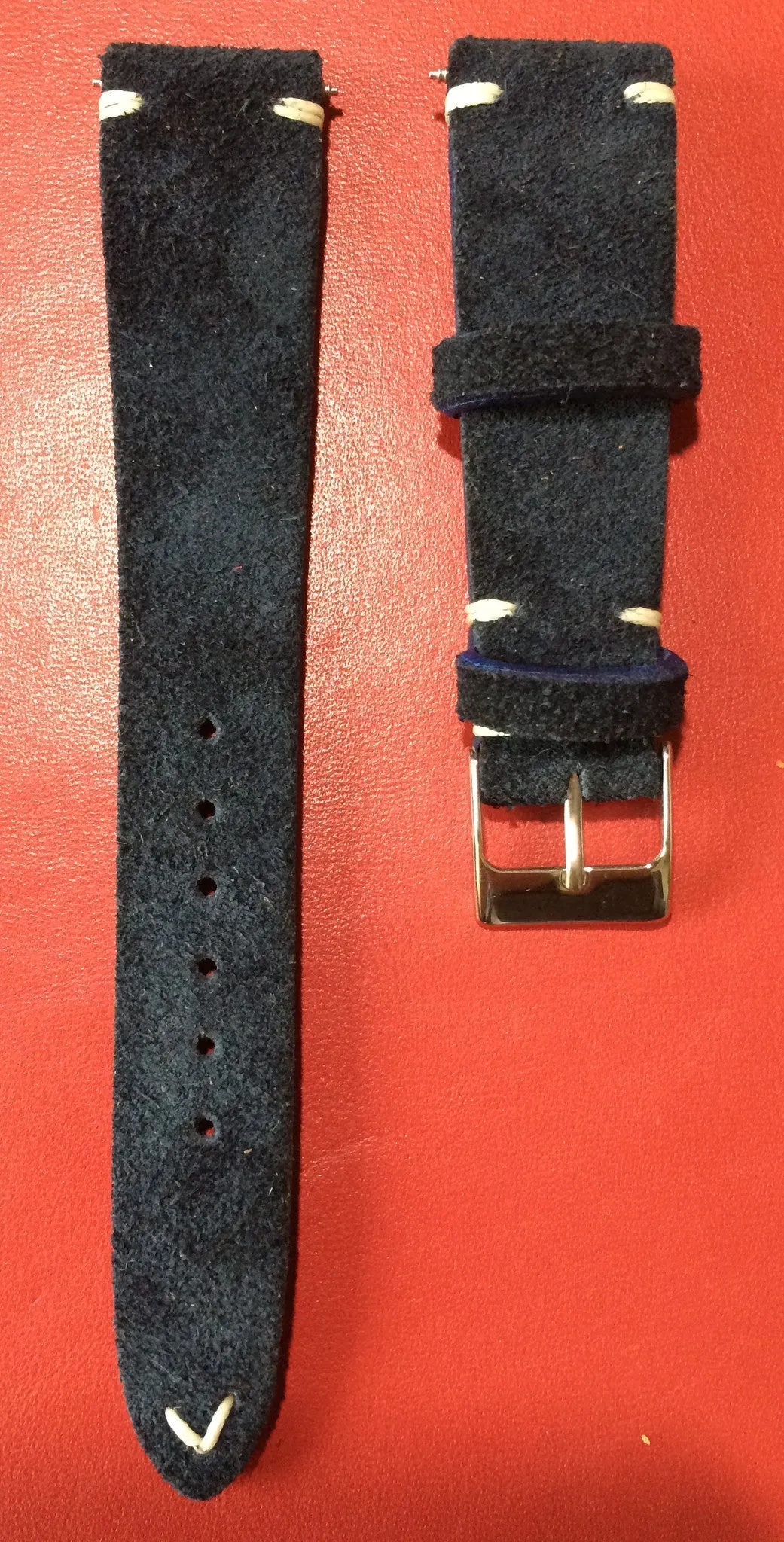 Leather Watch Strap 20mm, Suede Leather Watch Band for Rolex, Tudor, Blue 19mm Watch Strap