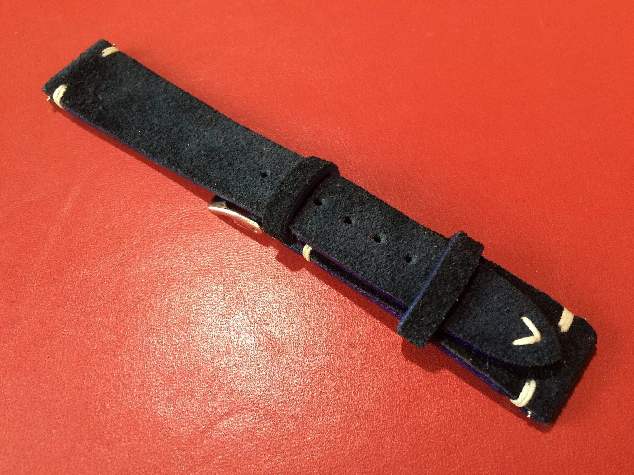 Leather Watch Strap 20mm, Suede Leather Watch Band for Rolex, Tudor, Blue 19mm Watch Strap