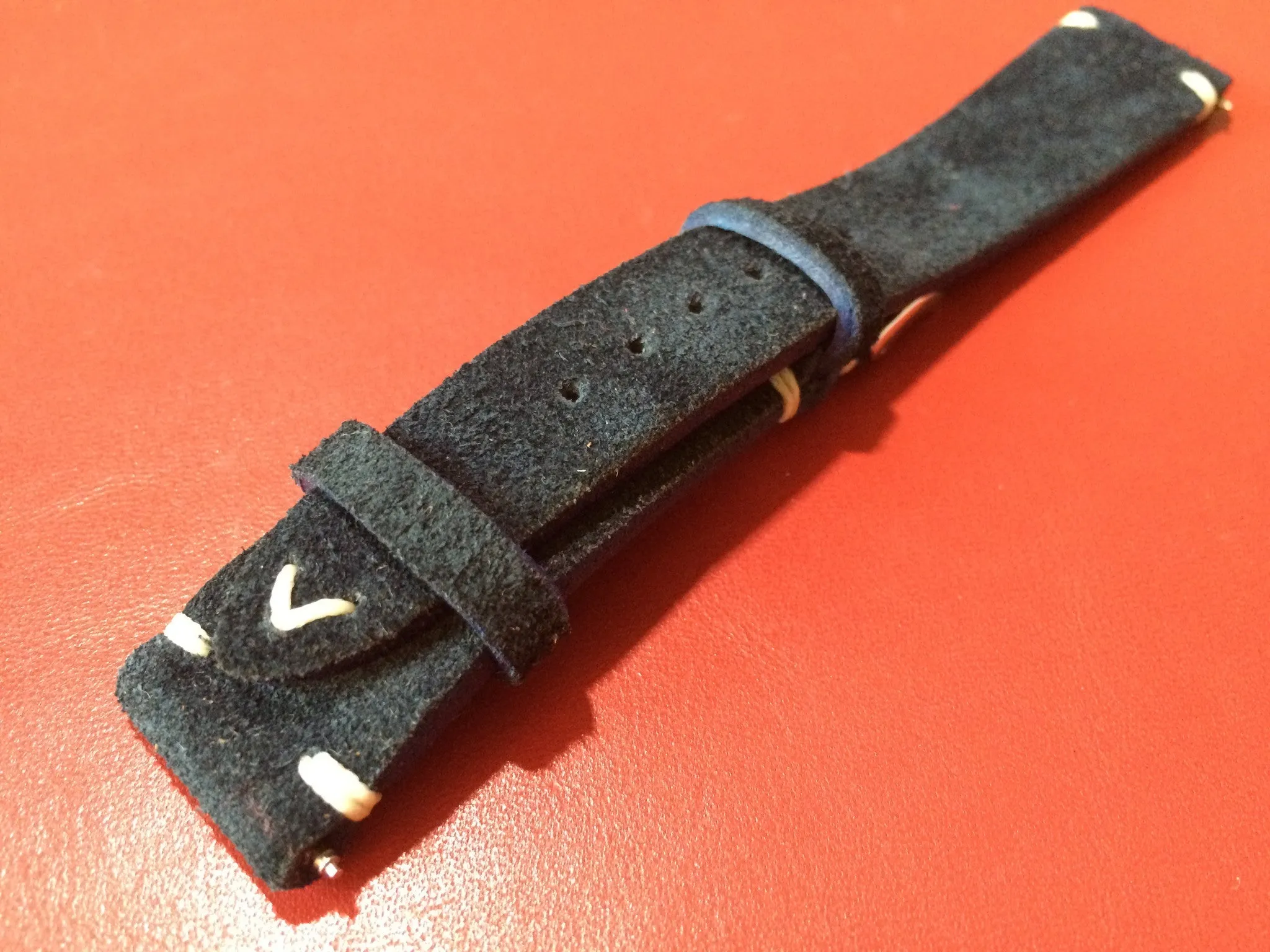 Leather Watch Strap 20mm, Suede Leather Watch Band for Rolex, Tudor, Blue 19mm Watch Strap