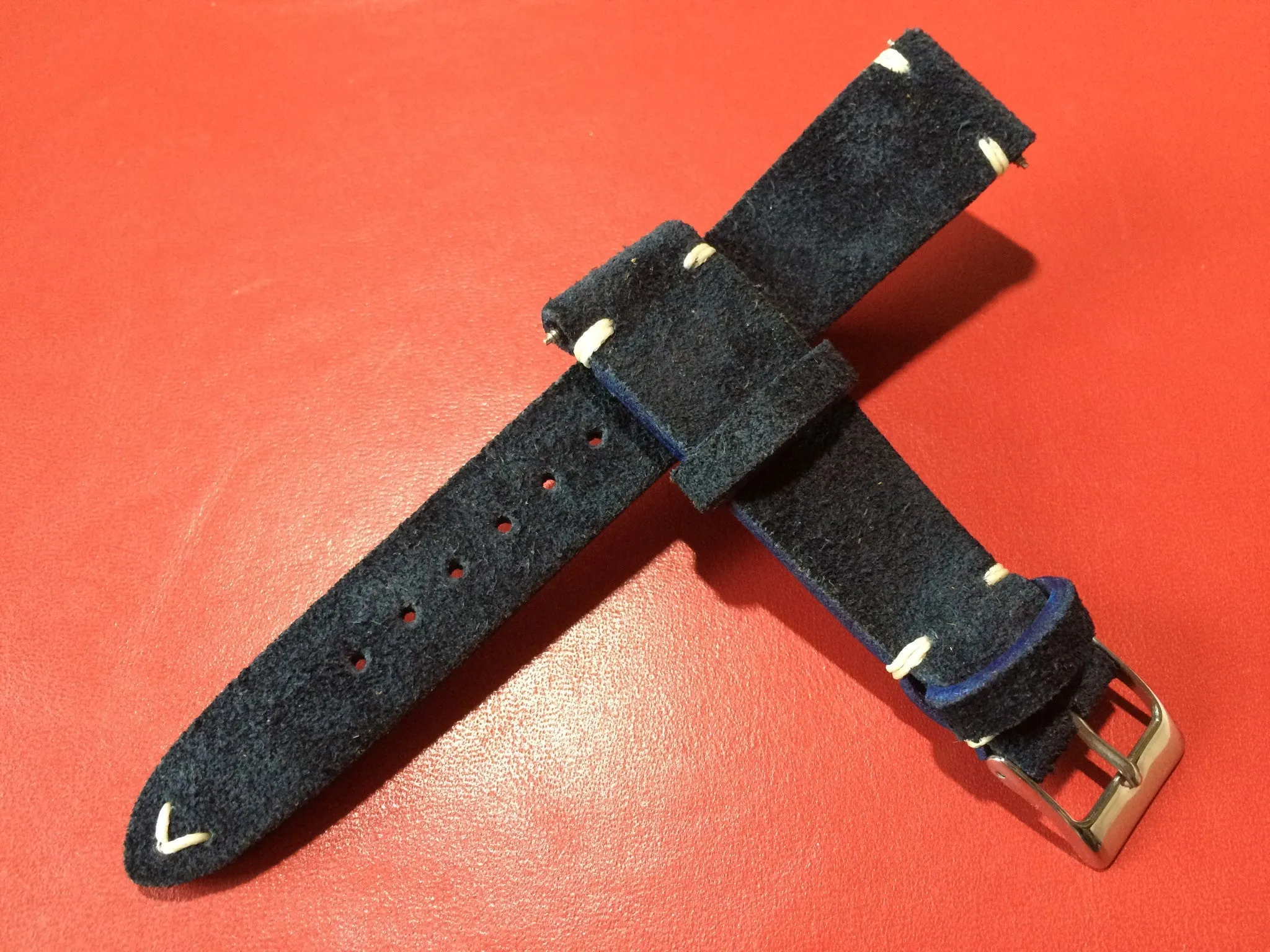 Leather Watch Strap 20mm, Suede Leather Watch Band for Rolex, Tudor, Blue 19mm Watch Strap