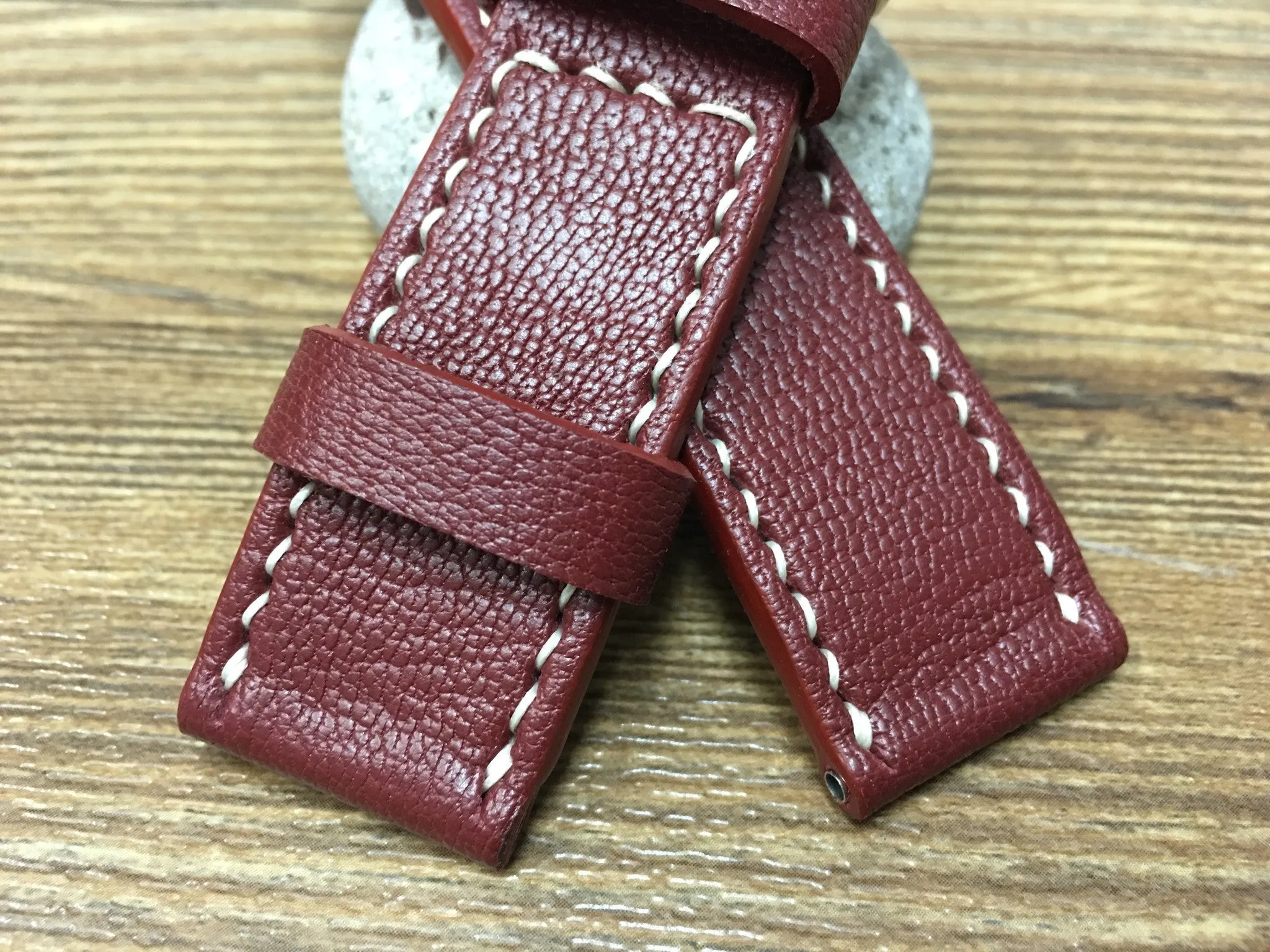 Leather Watch Strap 24mm, Watch Strap for Panerai, Leather Watch Band 24mm, Dark Red Watch Band 26mm, Gift Ideas for him