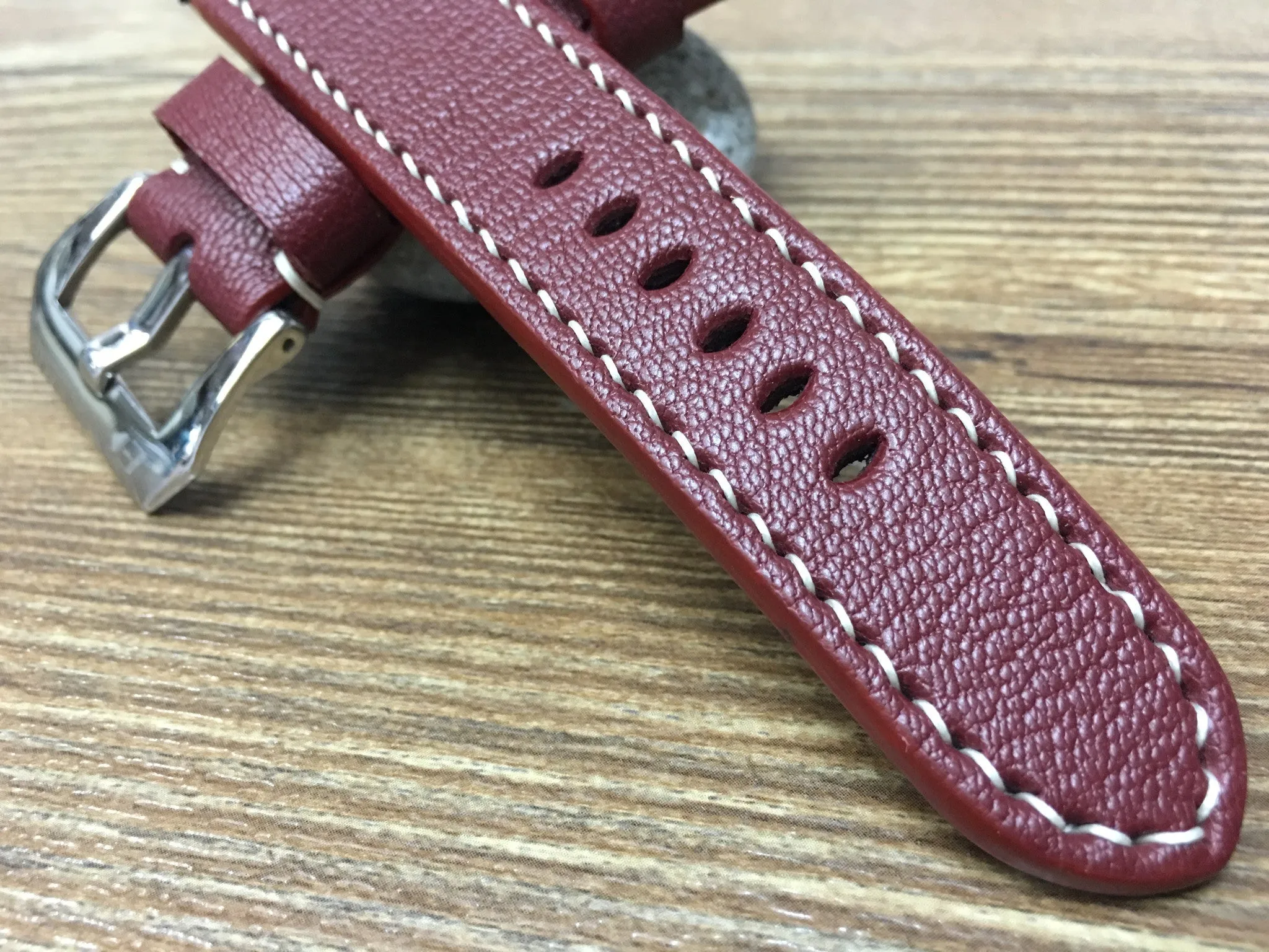 Leather Watch Strap 24mm, Watch Strap for Panerai, Leather Watch Band 24mm, Dark Red Watch Band 26mm, Gift Ideas for him
