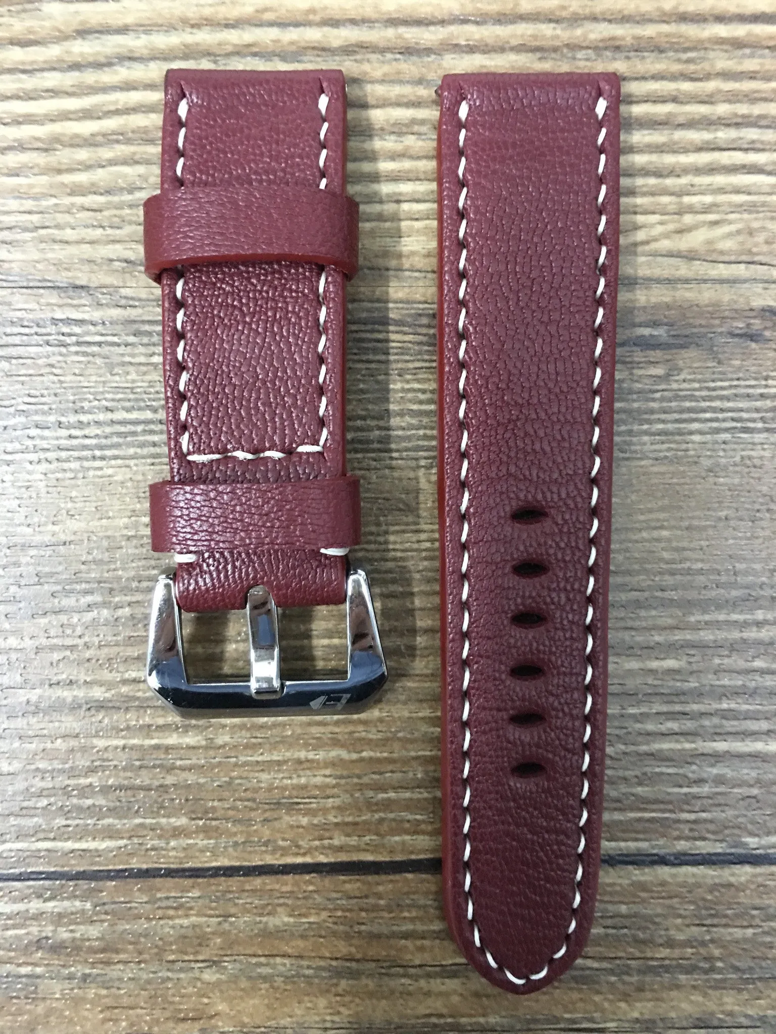 Leather Watch Strap 24mm, Watch Strap for Panerai, Leather Watch Band 24mm, Dark Red Watch Band 26mm, Gift Ideas for him
