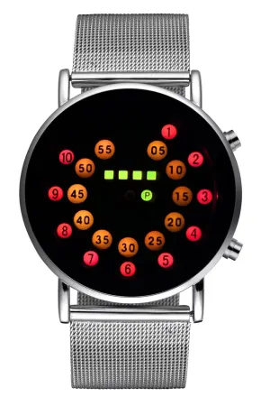LED Fashion Cool Digital Watch Men Watches Luxury Mesh Binary Watches Male Digital Hour Clock Montre Homme Masculino Relojes