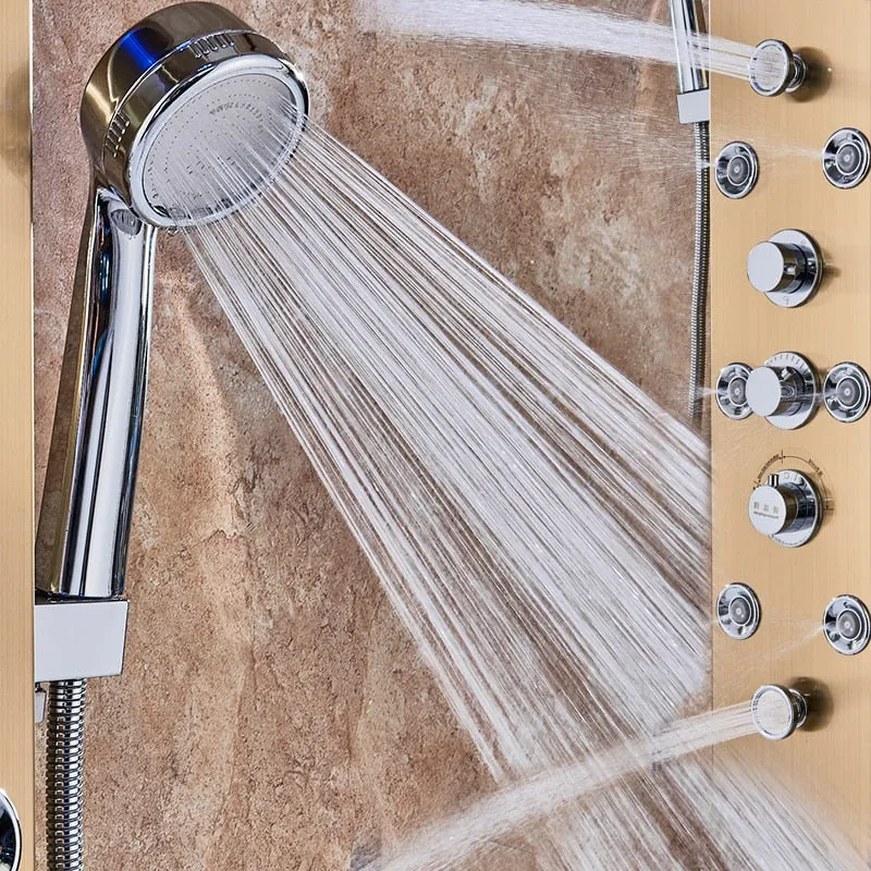 LED Light Shower Waterfall Rain Wall Shower System