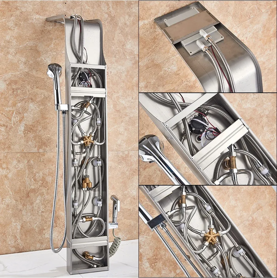 LED Light Shower Waterfall Rain Wall Shower System