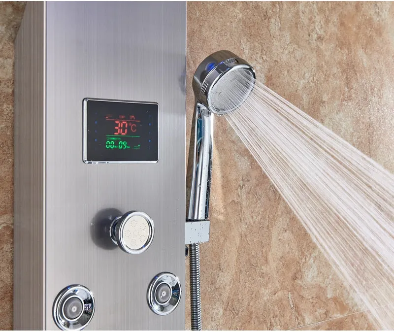 LED Light Shower Waterfall Rain Wall Shower System