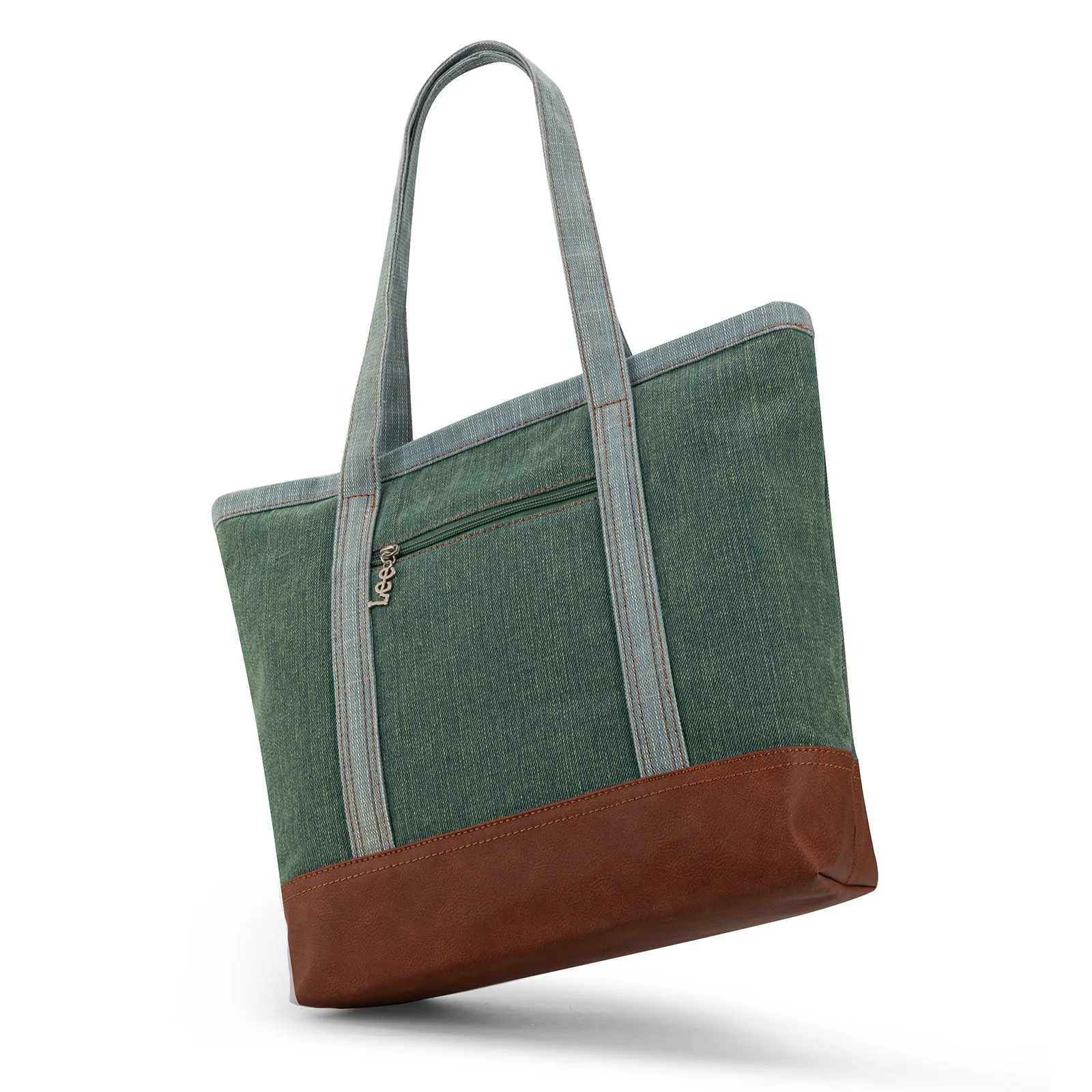 LEE29-229    LEE Large Denim Patchwork Canvas Tote Bag