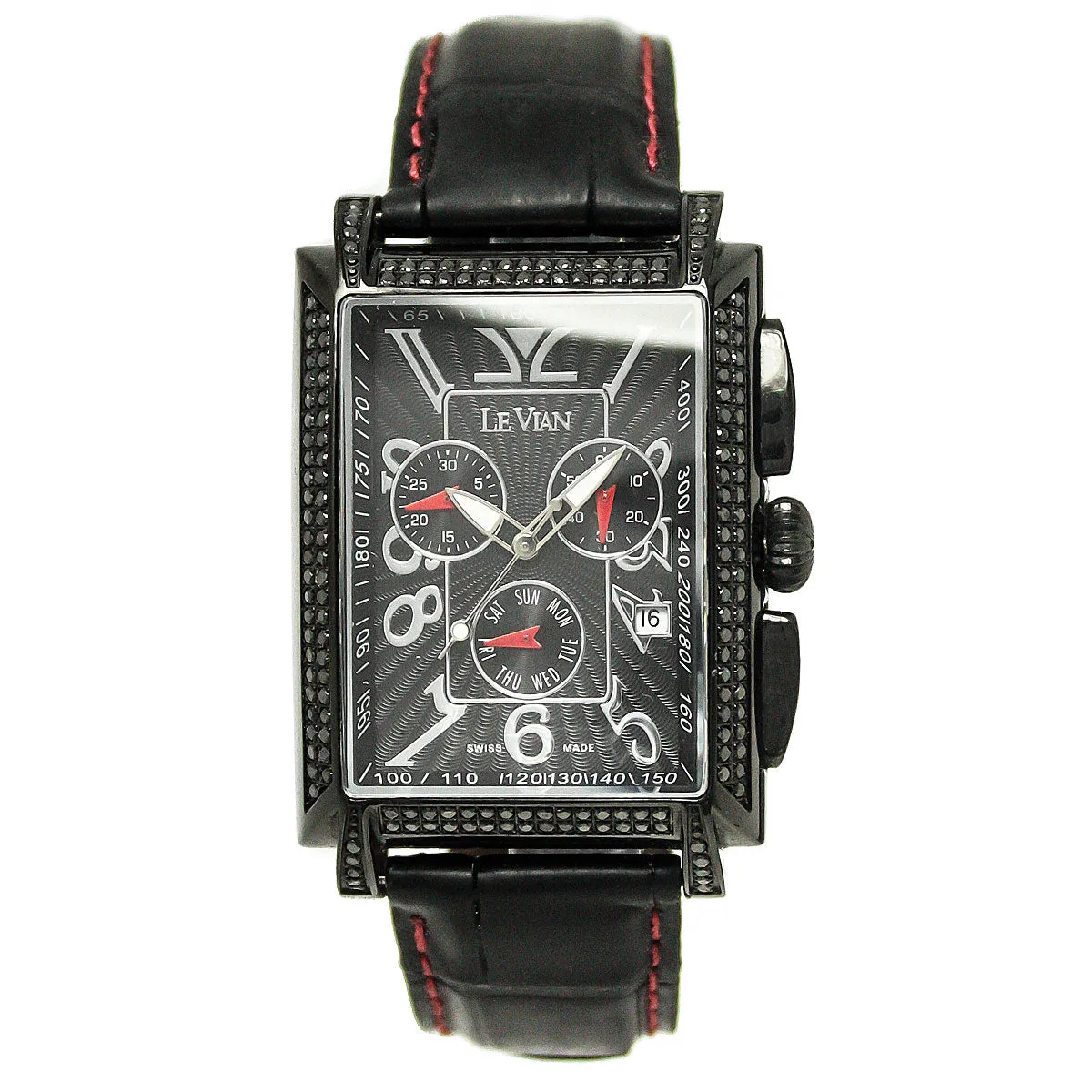 LeVian ZAG 61 Hudson Racer Midnight Collection Black Diamond Watch
