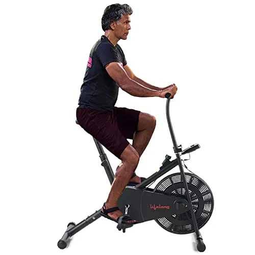 Lifelong LLEB101 Air Bike, Stationary Handle for Cardio Training, Weight Loss and Workout at Home (6 Month Warranty, Free Home Installation, Black)
