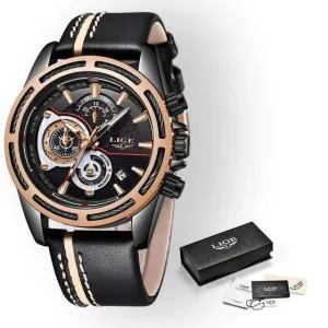 LIGE New Mens Watches Luxury Quartz Watch