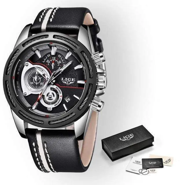 LIGE New Mens Watches Luxury Quartz Watch