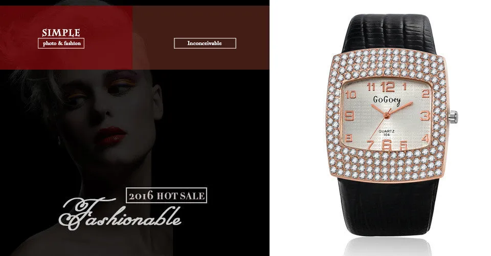 Liza Pearl Crystal Analog Rhinestone Luxury Watch