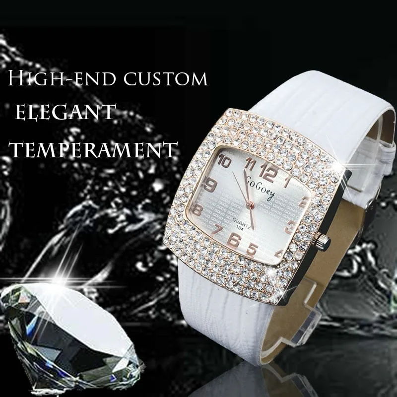 Liza Pearl Crystal Analog Rhinestone Luxury Watch