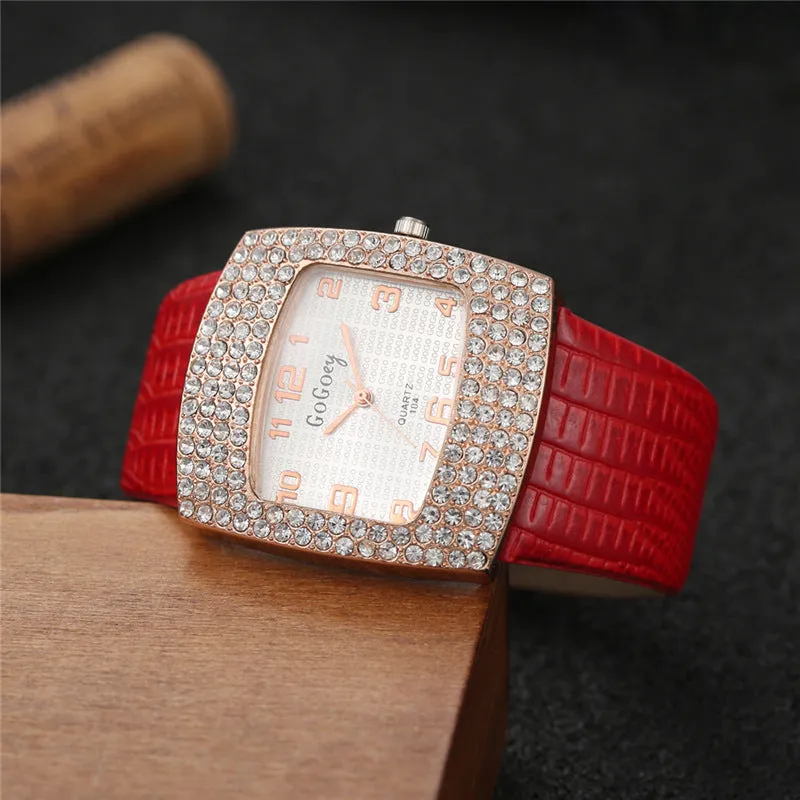 Liza Pearl Crystal Analog Rhinestone Luxury Watch