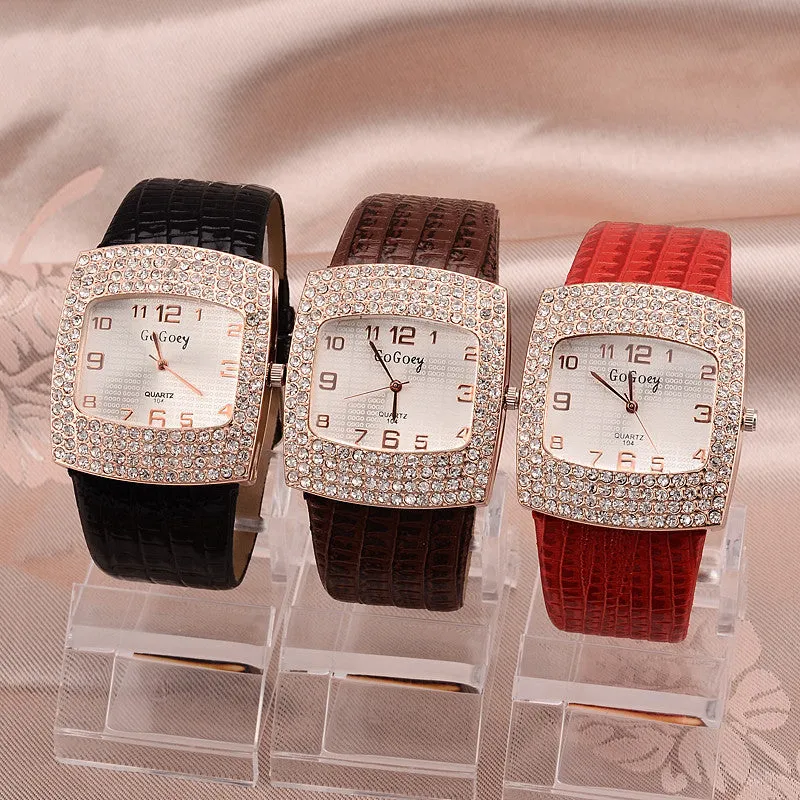 Liza Pearl Crystal Analog Rhinestone Luxury Watch