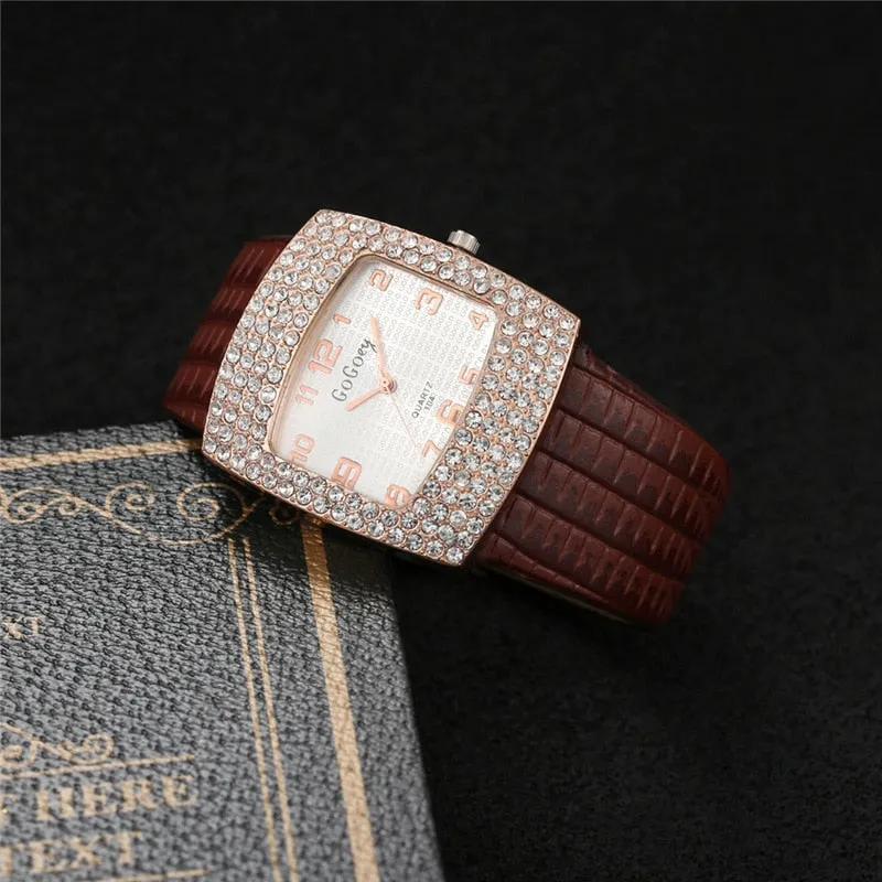 Liza Pearl Crystal Analog Rhinestone Luxury Watch