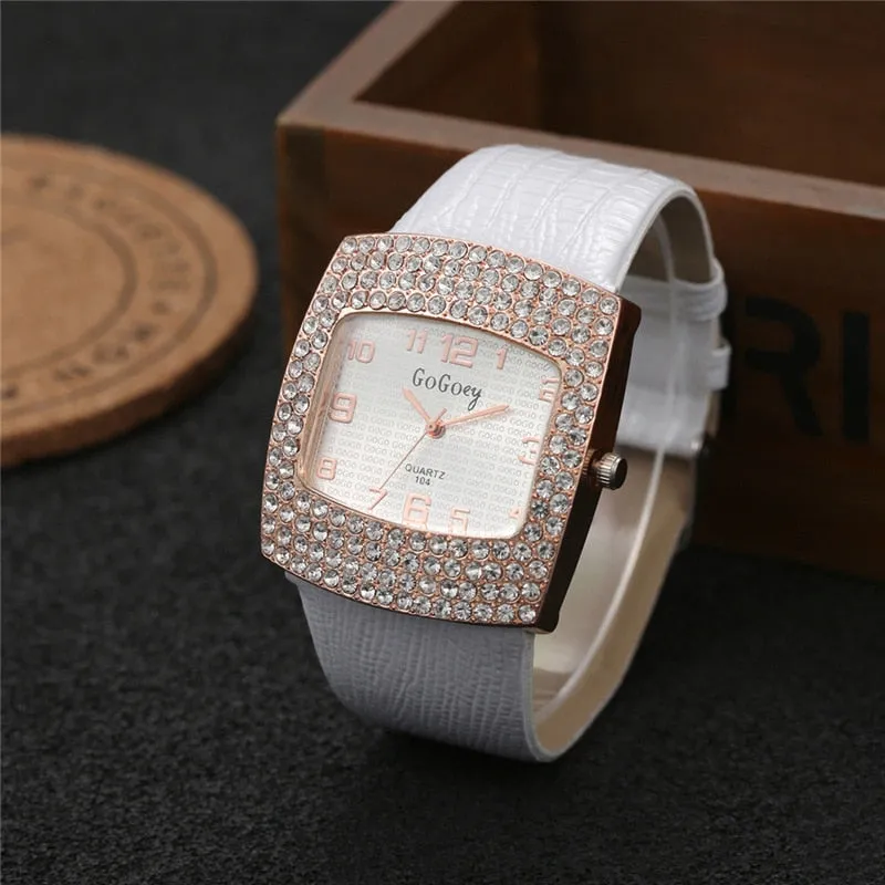 Liza Pearl Crystal Analog Rhinestone Luxury Watch