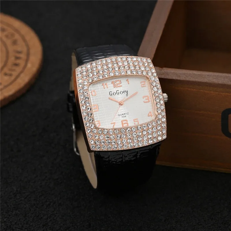 Liza Pearl Crystal Analog Rhinestone Luxury Watch