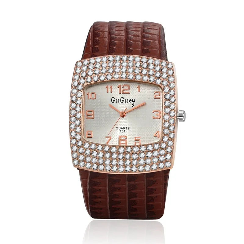 Liza Pearl Crystal Analog Rhinestone Luxury Watch