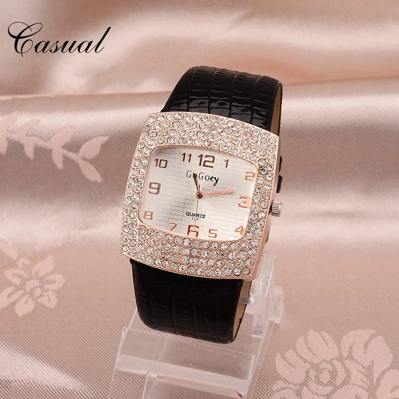 Liza Pearl Crystal Analog Rhinestone Luxury Watch