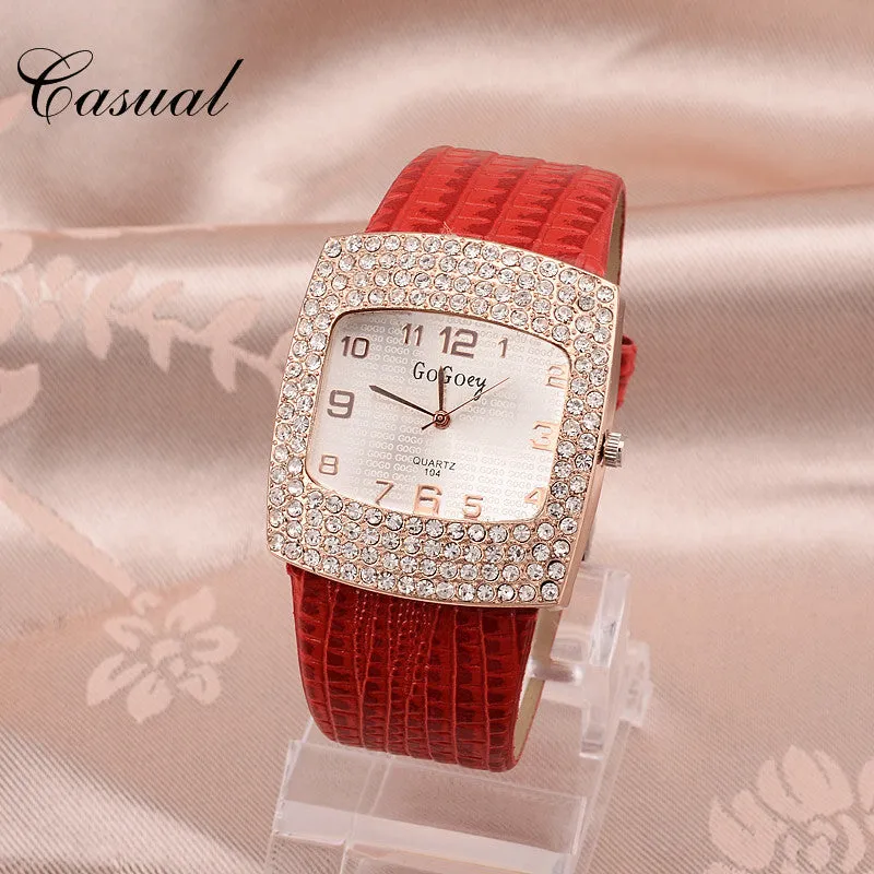 Liza Pearl Crystal Analog Rhinestone Luxury Watch