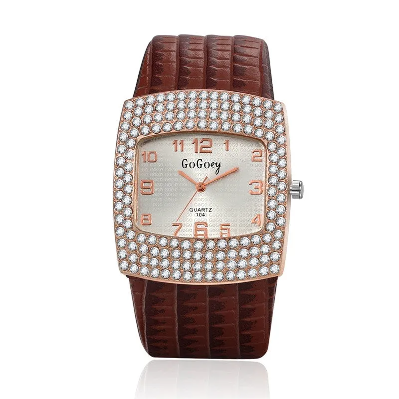 Liza Pearl Crystal Analog Rhinestone Luxury Watch