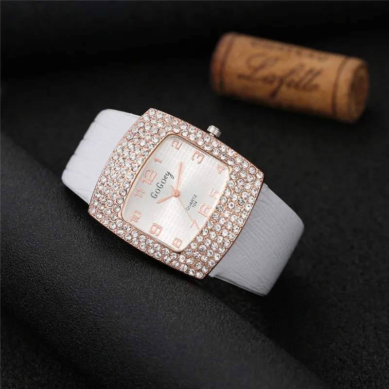 Liza Pearl Crystal Analog Rhinestone Luxury Watch