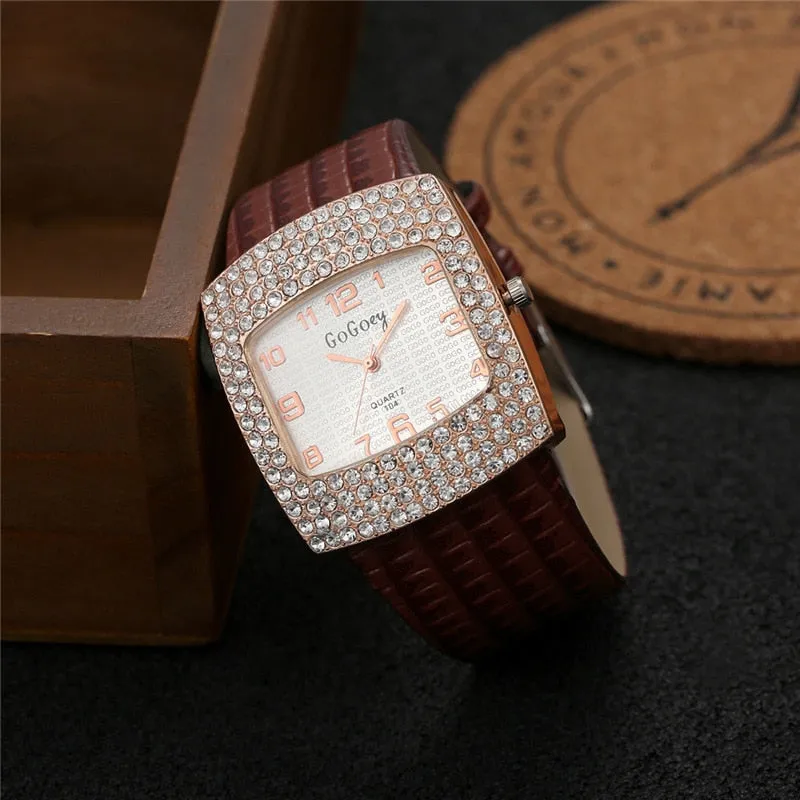 Liza Pearl Crystal Analog Rhinestone Luxury Watch